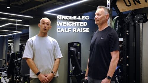 Single leg weighted calf raise