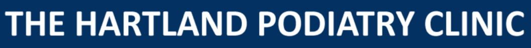 The Hartland Podiatry Clinic Logo Blue Background