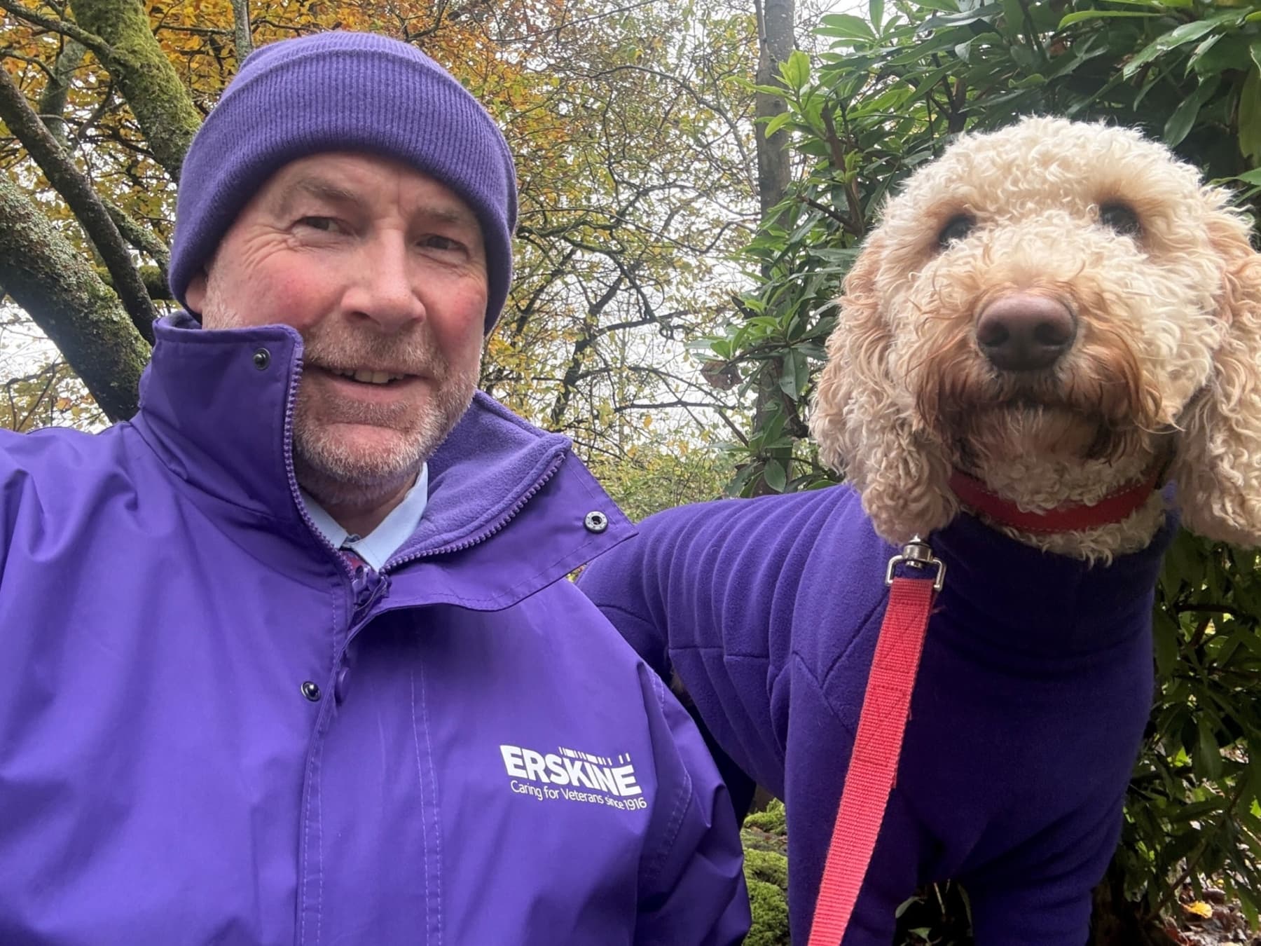 Derek Barron and his dog