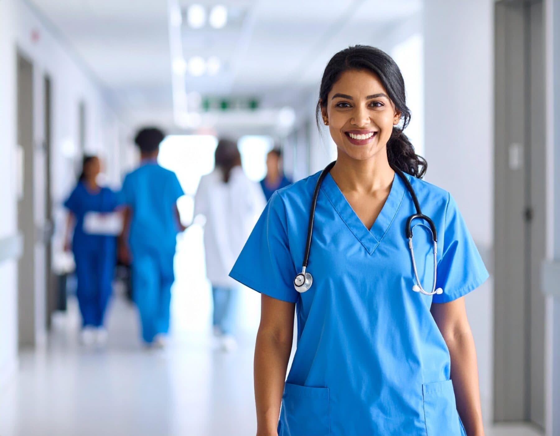 Firefly carer walking in hospital setting 500063