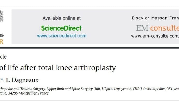 Quality of life after total knee arthroplasty