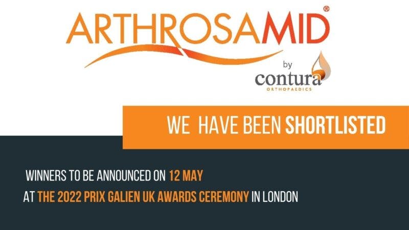 Arthrosamid and Contura Orthopaedics Shortlisted Prix Galien UK Awards