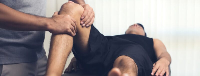 Physiotherapy on a patient suffering with OA